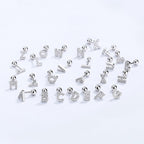 Cubic Zirconia 925 Sterling Silver Girls Initial Earrings - Glaxias