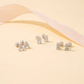 Cubic Zirconia 925 Sterling Silver Girls Initial Earrings - Glaxias
