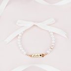 Custom Baby Name and Birthstone Pearl Bracelet - Glaxias