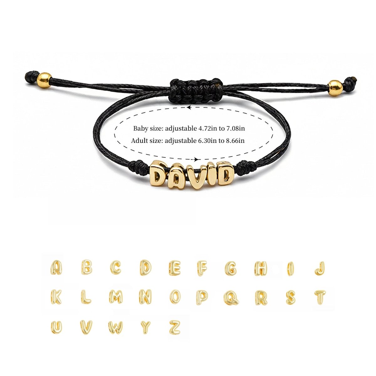 Custom Balloon Initial Rope Bracelet for Kids Boys - Glaxias