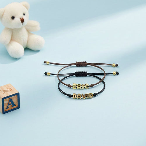 Custom Balloon Initial Rope Bracelet for Kids Boys - Glaxias