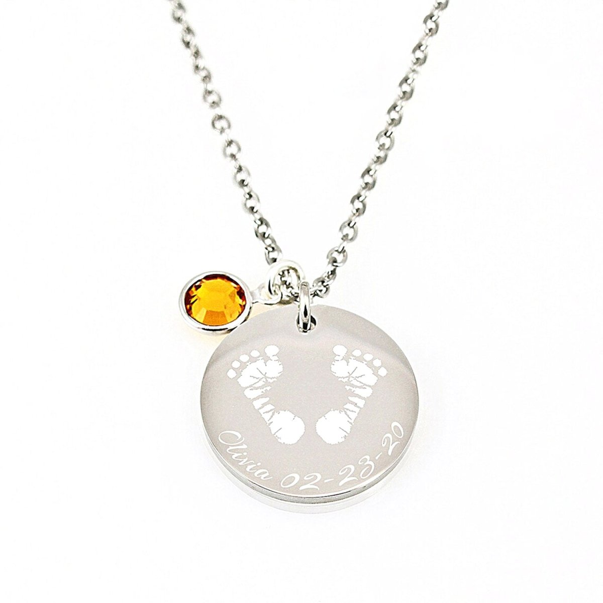 Custom Birthstone Name Hand and Foot Necklace - Glaxias