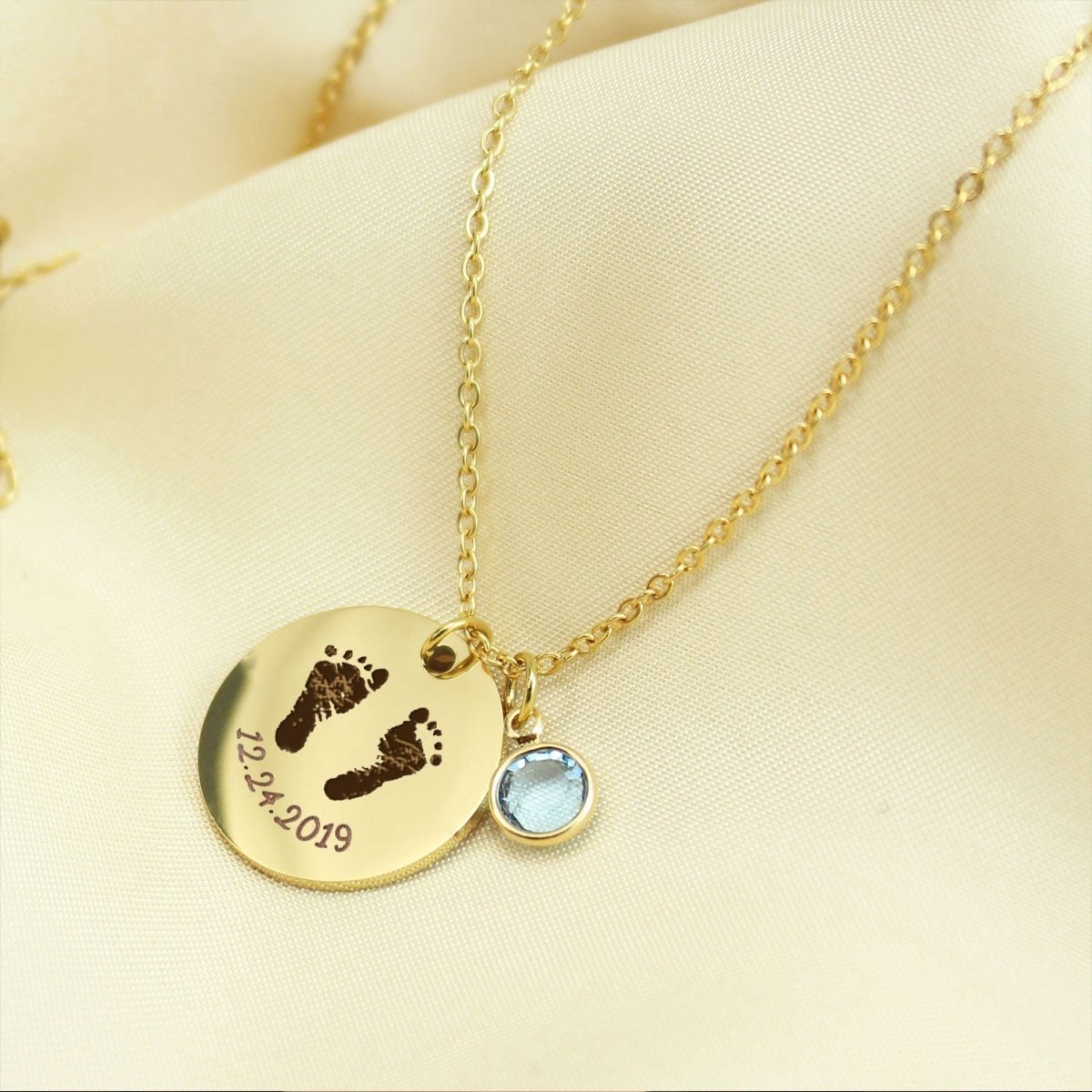 Custom Birthstone Name Hand and Foot Necklace - Glaxias