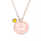 Custom Birthstone Name Hand and Foot Necklace - Glaxias