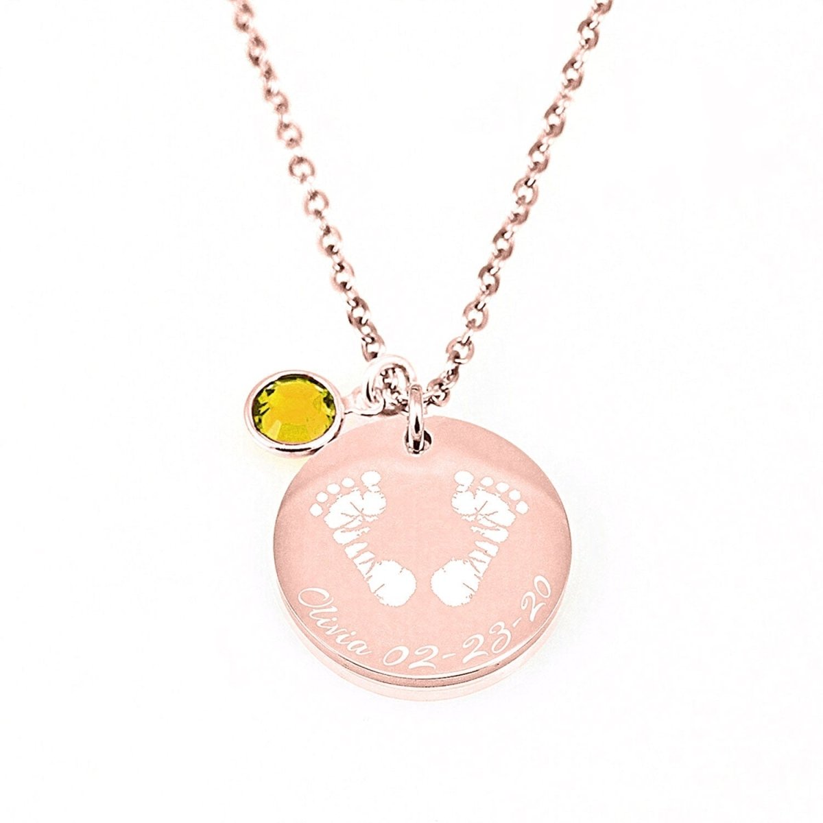 Custom Birthstone Name Hand and Foot Necklace - Glaxias