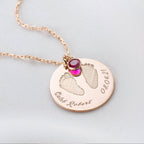 Custom Birthstone Name Hand and Foot Necklace - Glaxias
