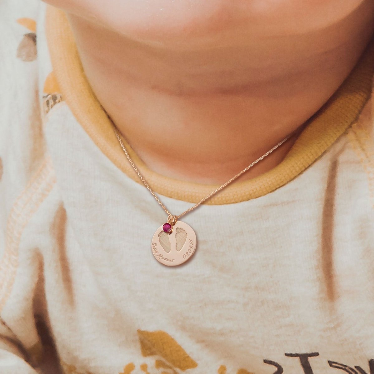 Custom Birthstone Name Hand and Foot Necklace - Glaxias