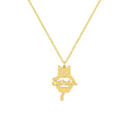 Custom Cat Silhouette Name Necklace - Glaxias