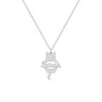 Custom Cat Silhouette Name Necklace - Glaxias