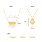 Custom Cat Silhouette Name Necklace - Glaxias