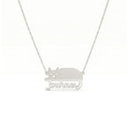 Custom Cat Silhouette Name Necklace - Glaxias