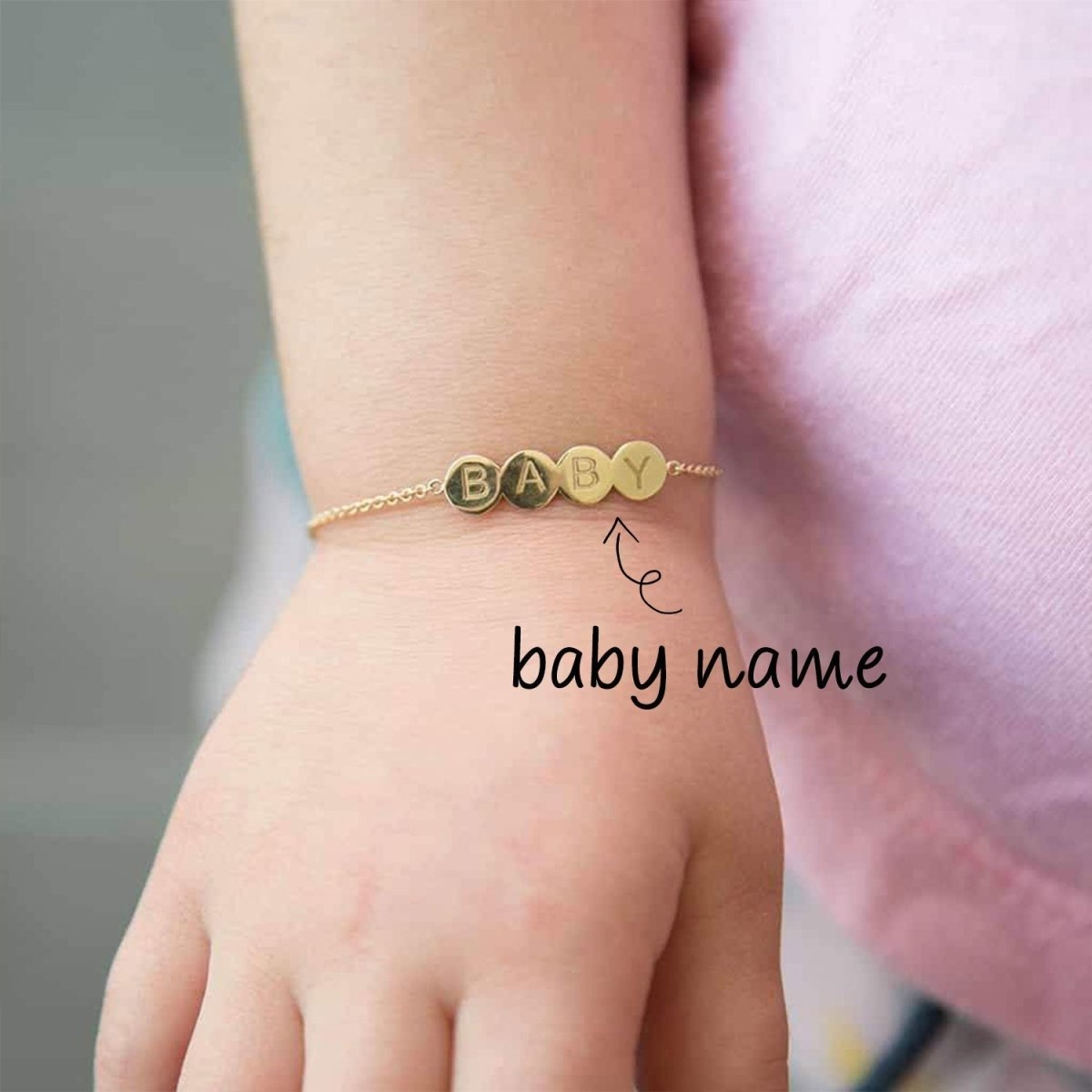 Custom Continuous Round Baby Name Bracelet - Glaxias