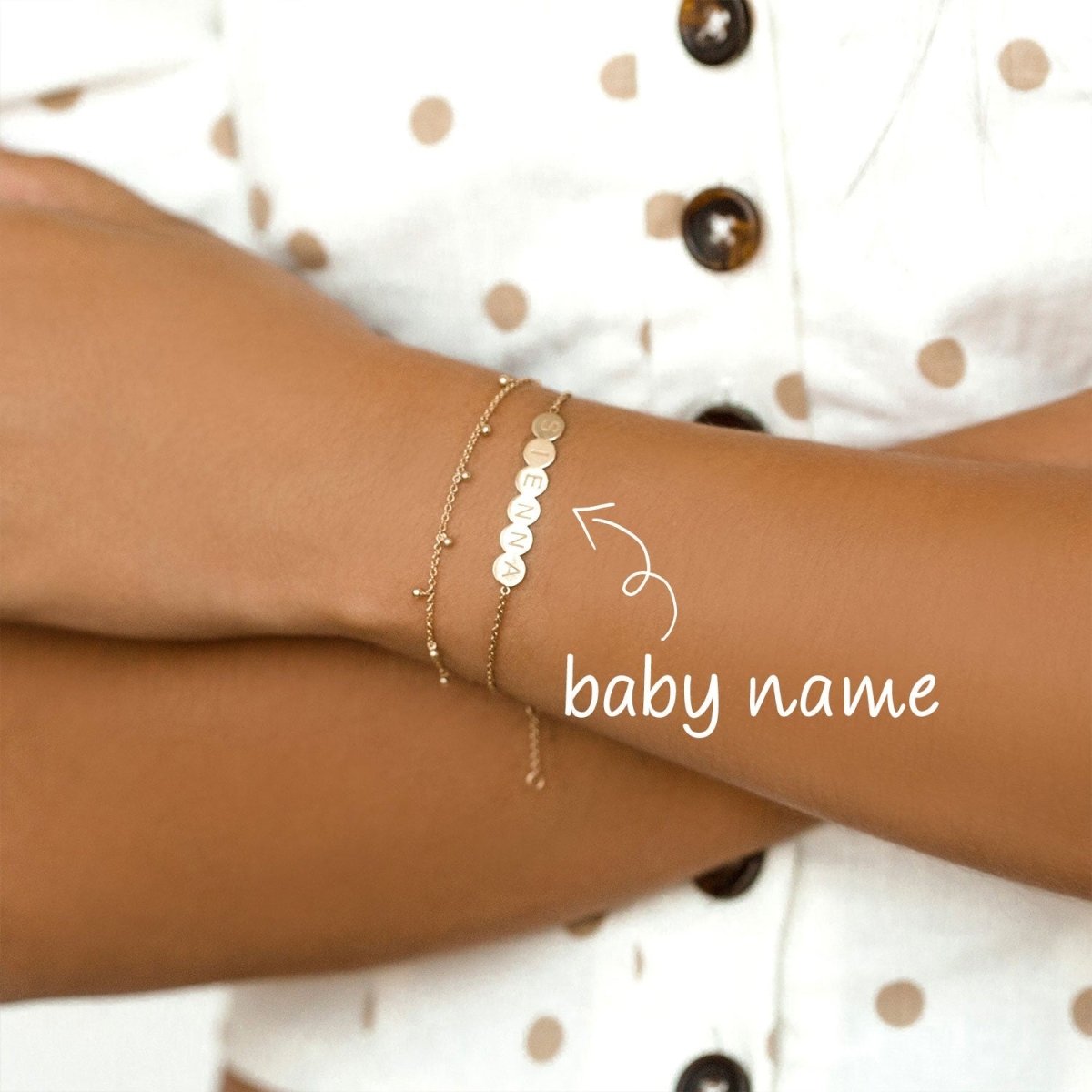 Custom Continuous Round Baby Name Bracelet - Glaxias