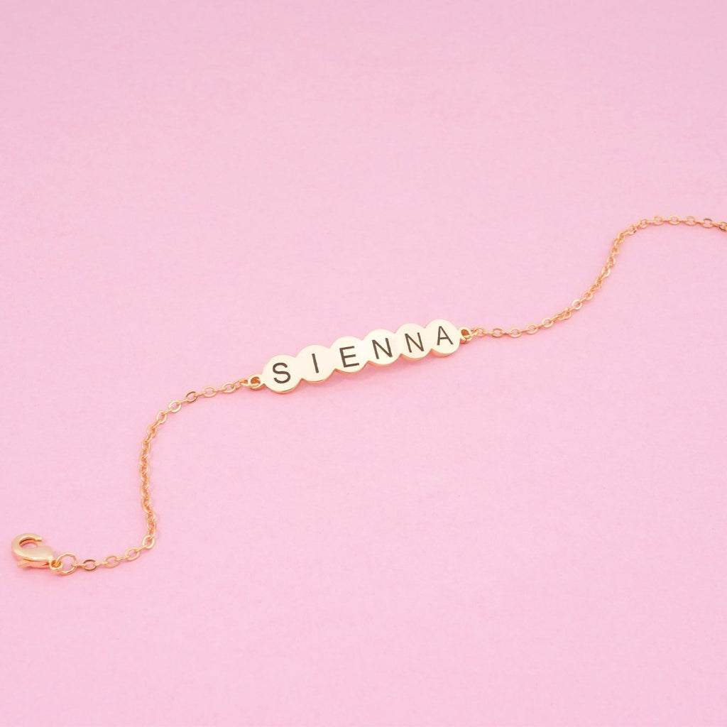 Custom Continuous Round Baby Name Bracelet - Glaxias