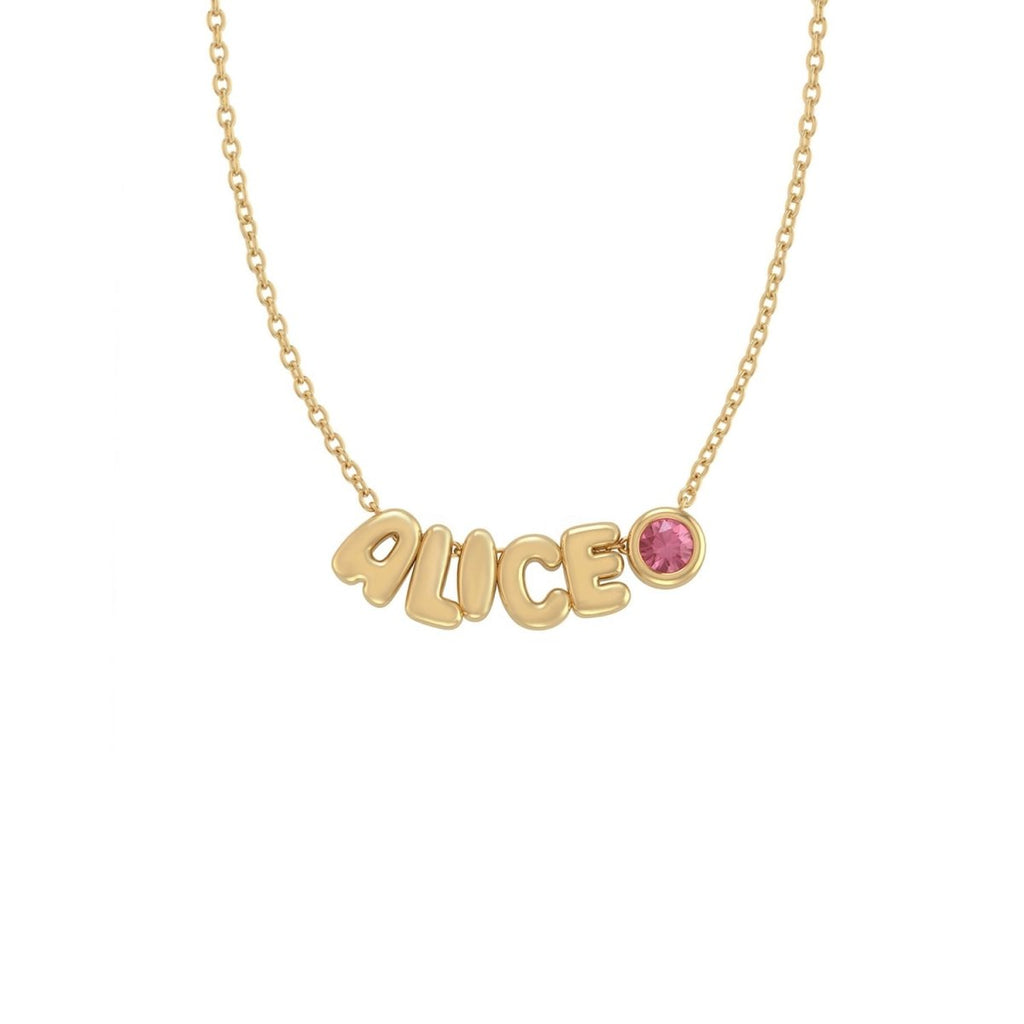 Custom Cute Letter Necklace for Kids with Birthstone or Charm - Glaxias