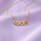 Custom Cute Letter Necklace for Kids with Birthstone or Charm - Glaxias