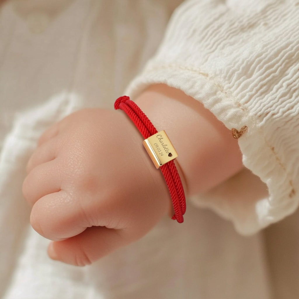 Custom Engraved Handmade Baby Rope Bracelet - Glaxias