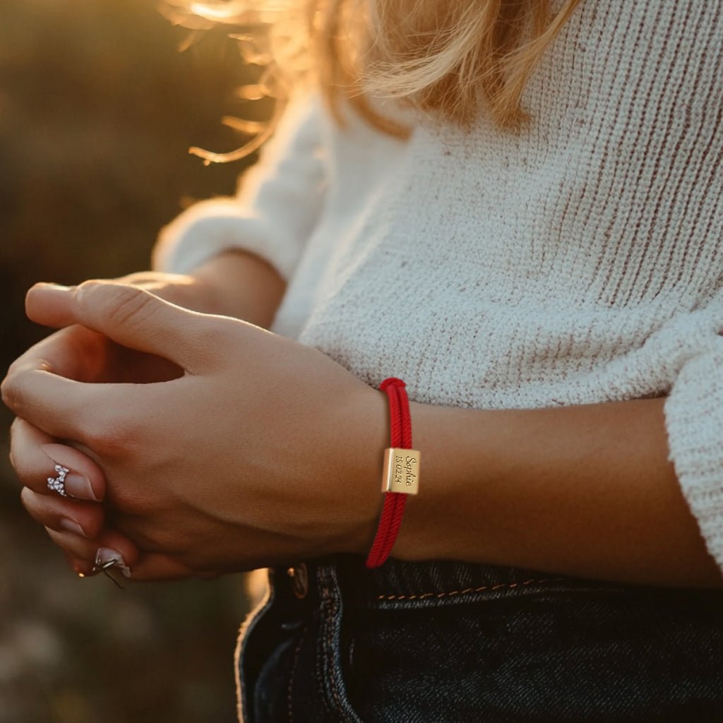 Custom Engraved Handmade Baby Rope Bracelet - Glaxias