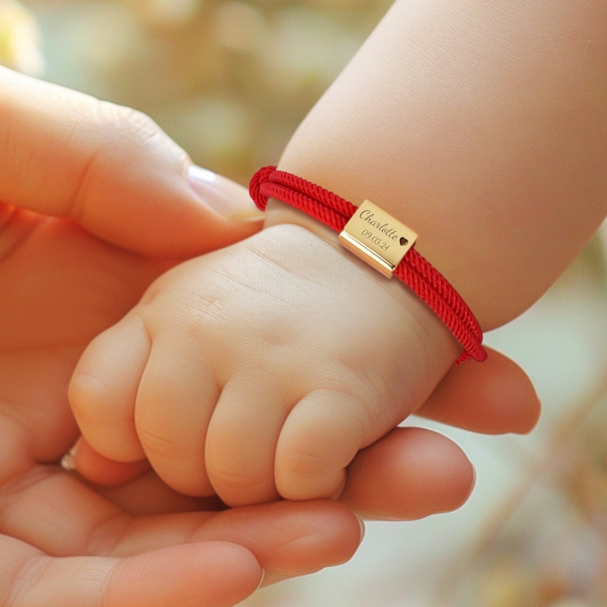Custom Engraved Handmade Baby Rope Bracelet - Glaxias