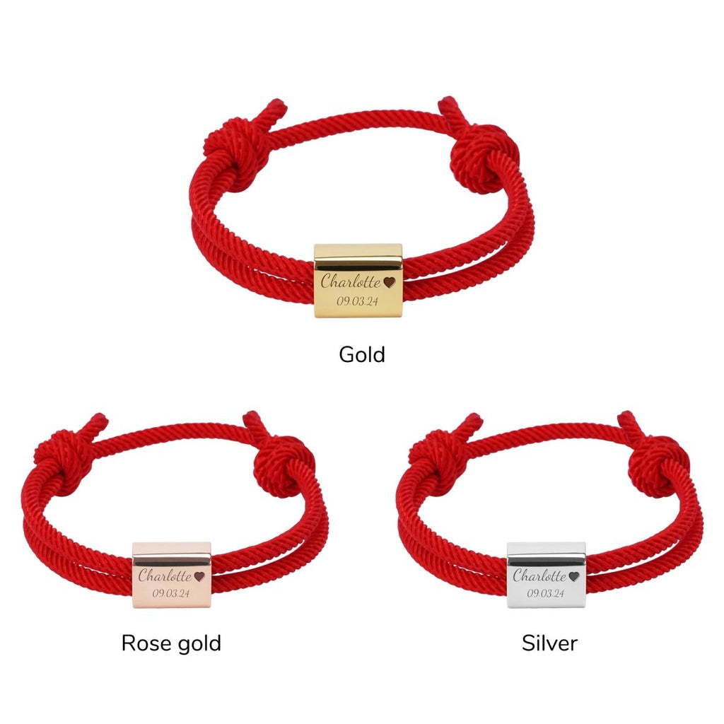 Custom Engraved Handmade Baby Rope Bracelet - Glaxias