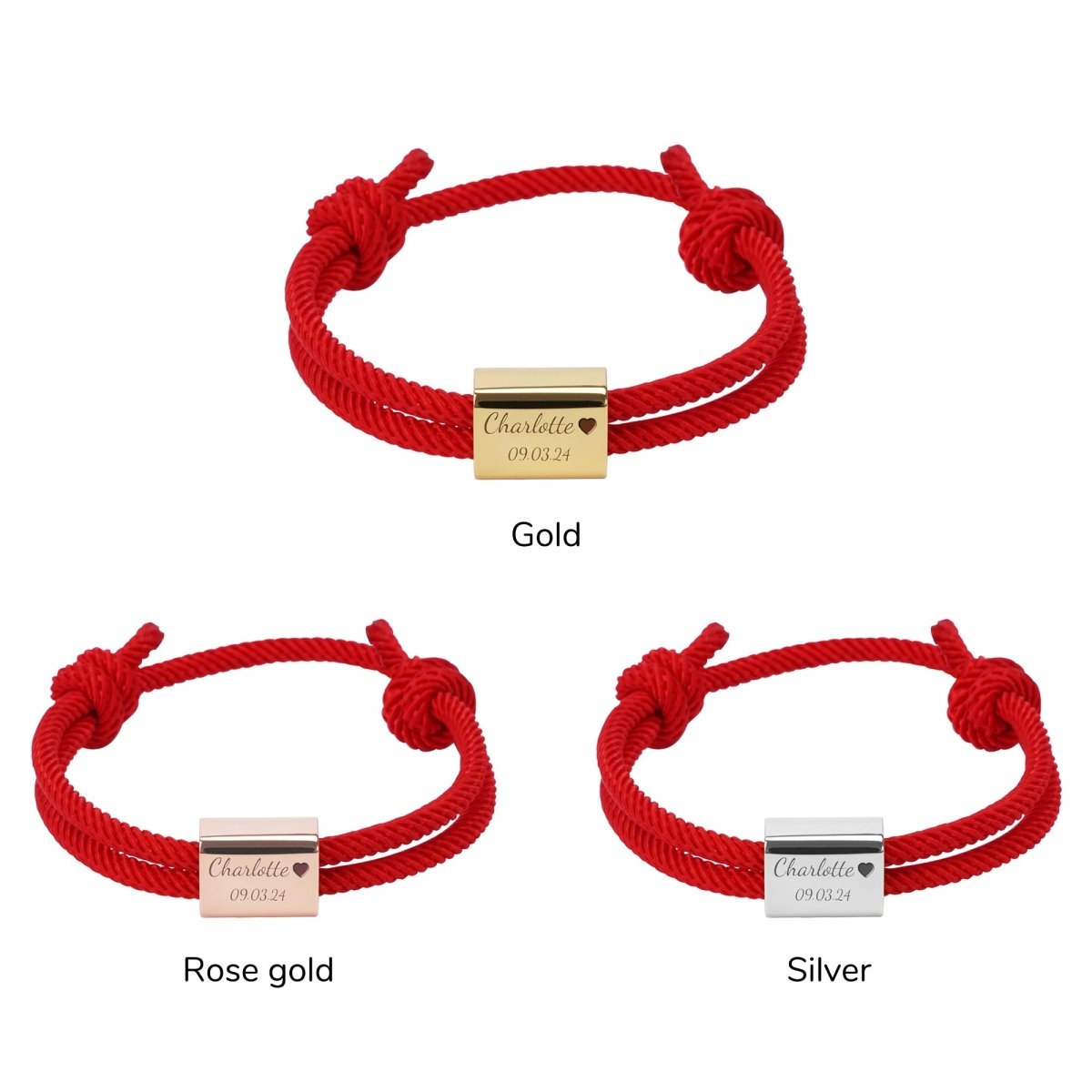 Custom Engraved Handmade Baby Rope Bracelet - Glaxias