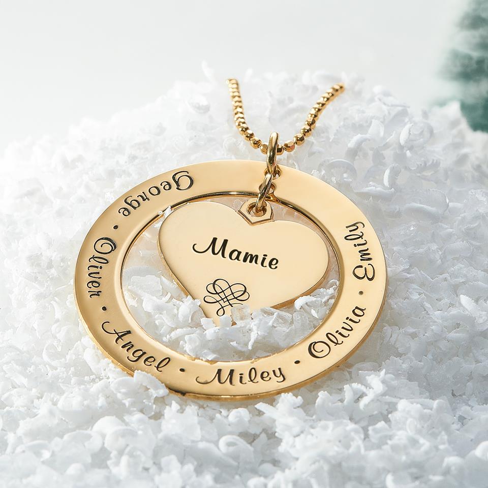 Custom Family Name Locket Necklace - Glaxias