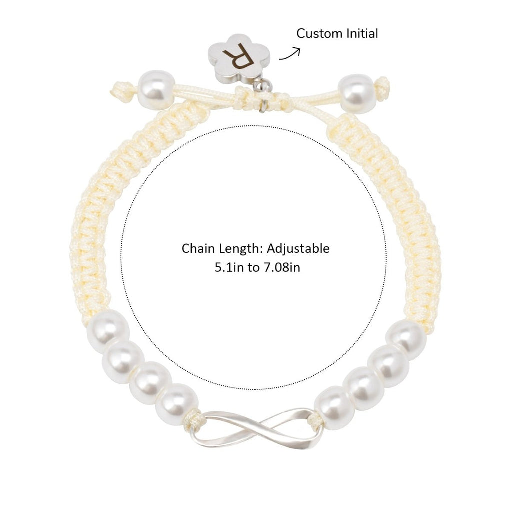 Custom Initial Handwoven Infinity Baby Bracelet - Glaxias