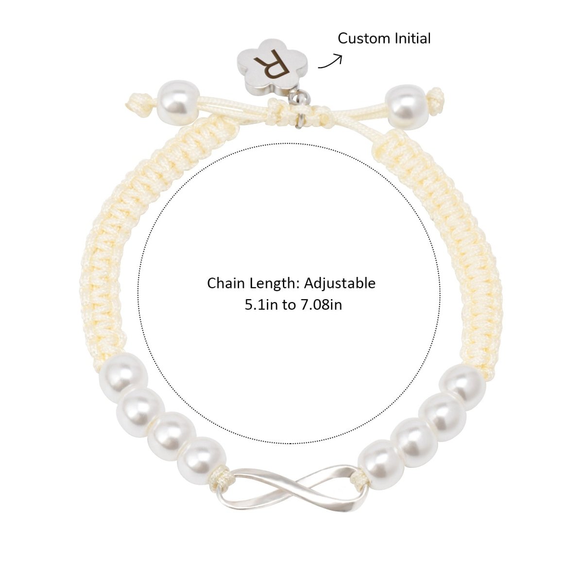 Custom Initial Handwoven Infinity Baby Bracelet - Glaxias