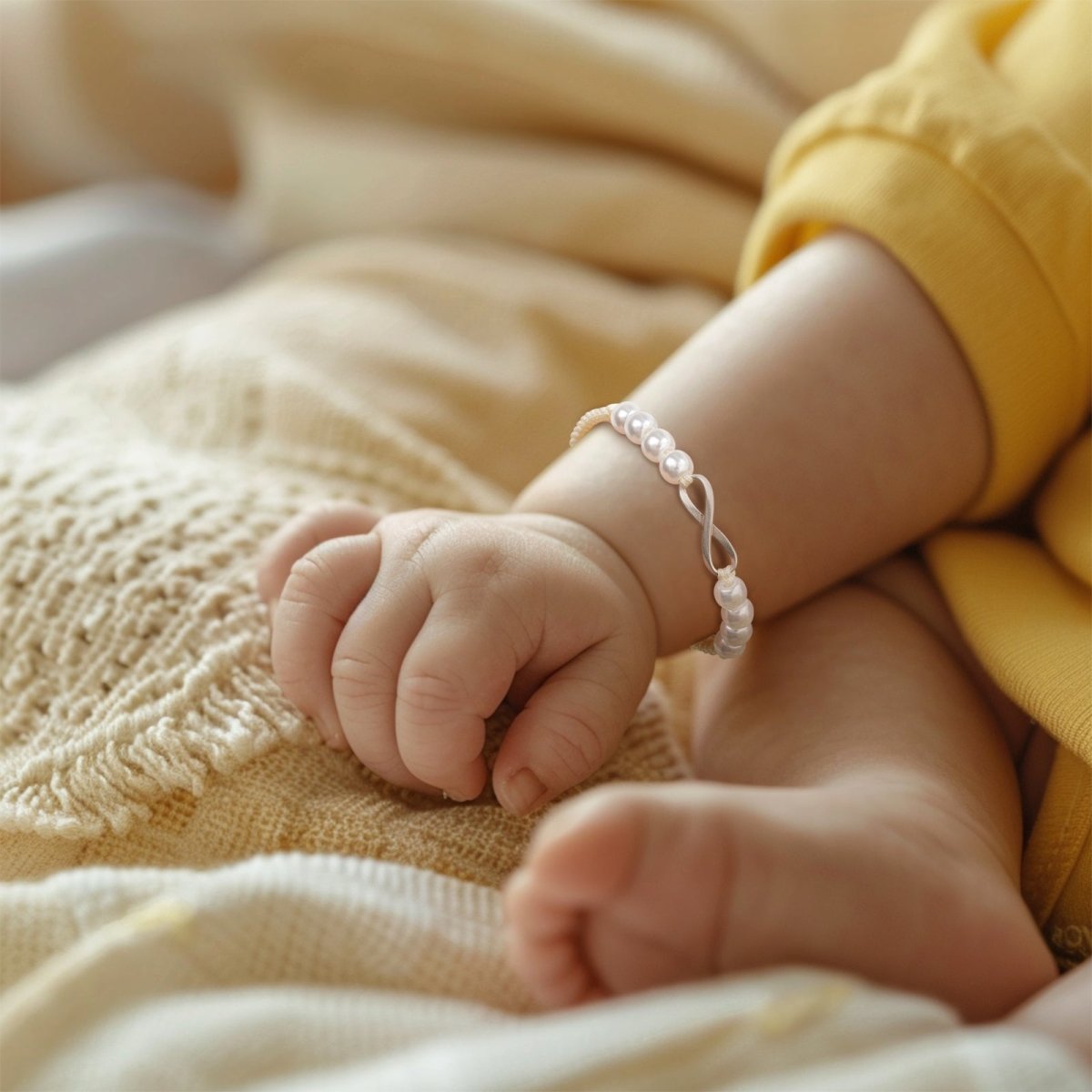 Custom Initial Handwoven Infinity Baby Bracelet - Glaxias