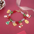Custom Name Christmas Bracelet Santa Holiday Charms for Children - Glaxias