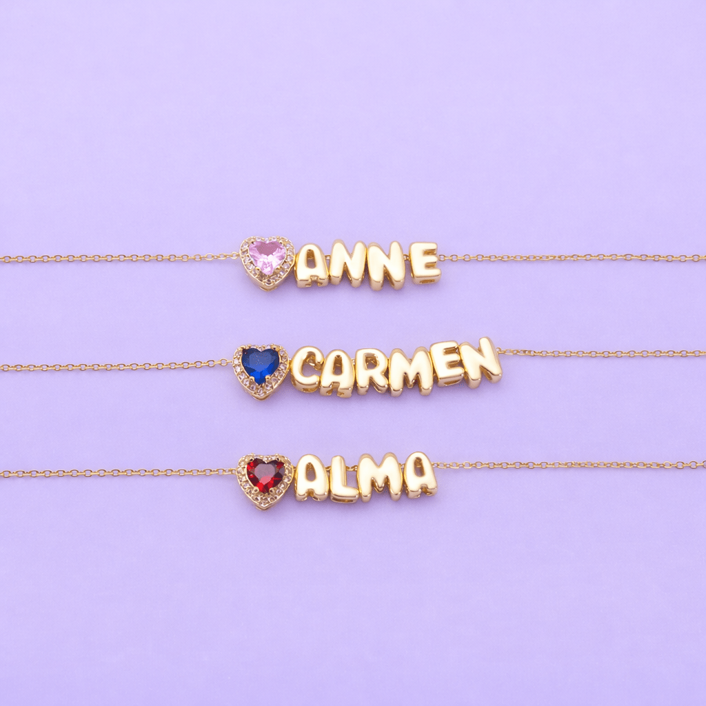 Custom Name Necklace for Mom with Birthstone - Glaxias