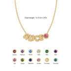 Custom Name Necklace for Mom with Birthstone - Glaxias