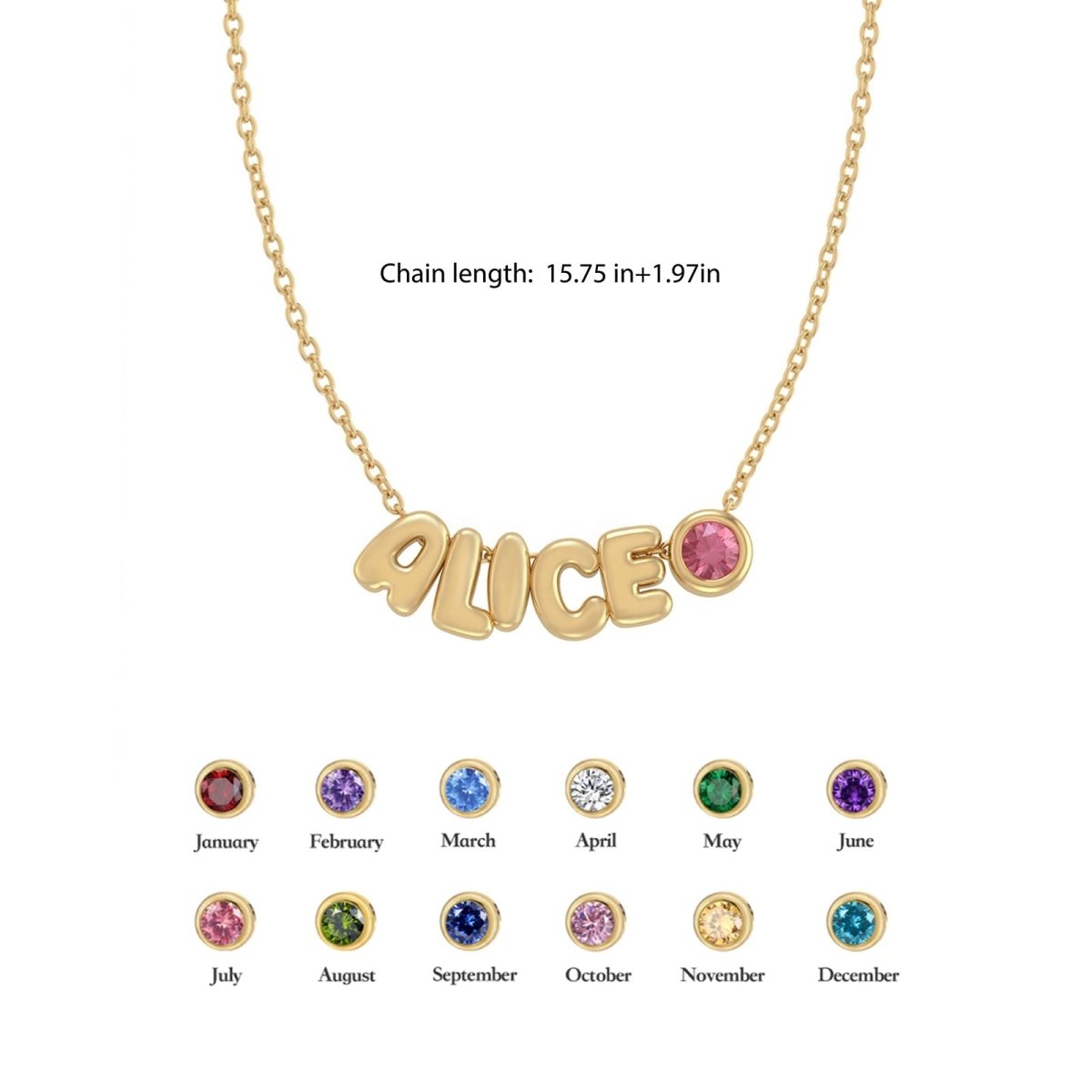Custom Name Necklace for Mom with Birthstone - Glaxias