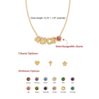 Custom Name Necklace for Mom with Birthstone - Glaxias