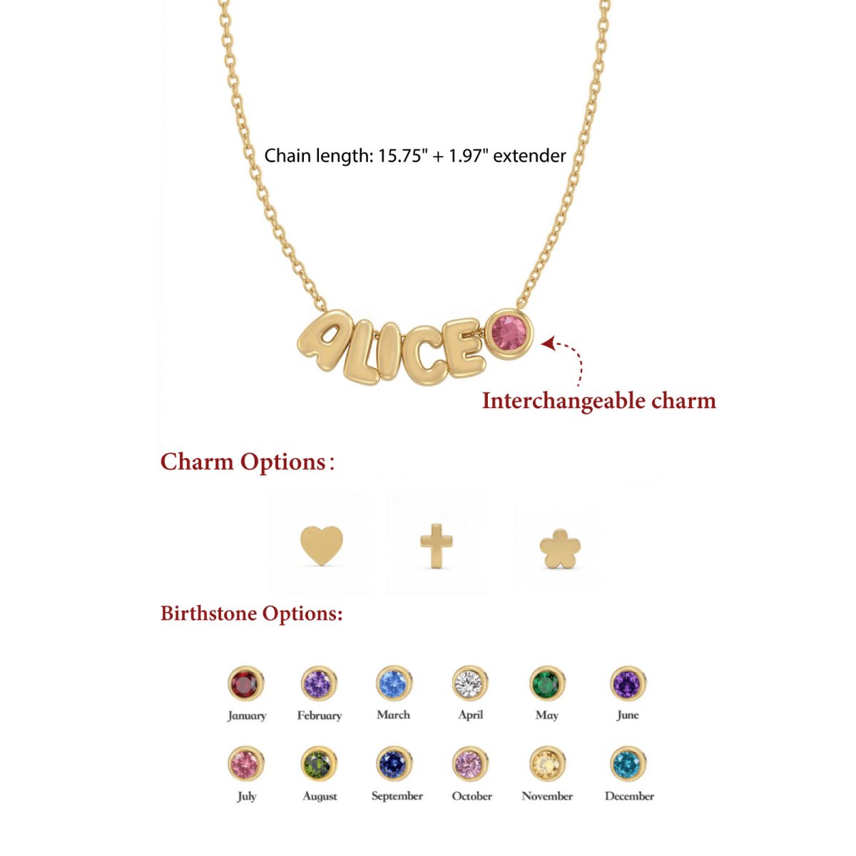 Custom Name Necklace for Mom with Birthstone - Glaxias