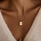 Custom Photo Locket Necklace with Birthstone - Glaxias