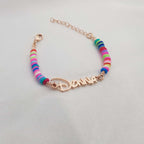 Customized Children's Name Colored Clay Bracelet - Glaxias