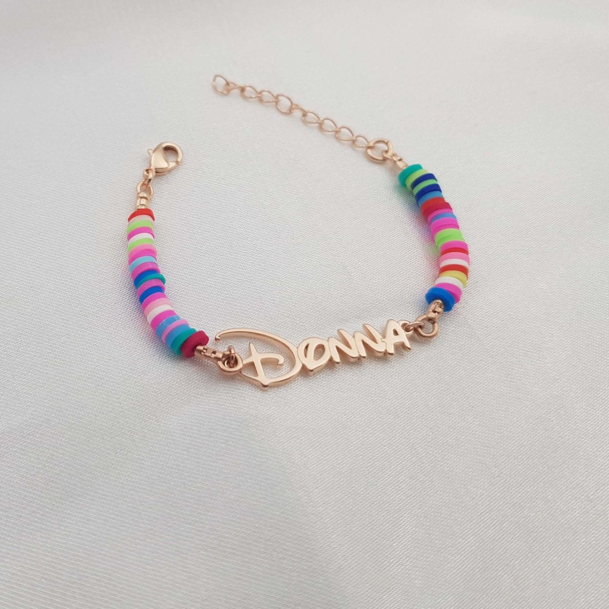 Customized Children's Name Colored Clay Bracelet - Glaxias