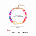 Customized Children's Name Colored Clay Bracelet - Glaxias