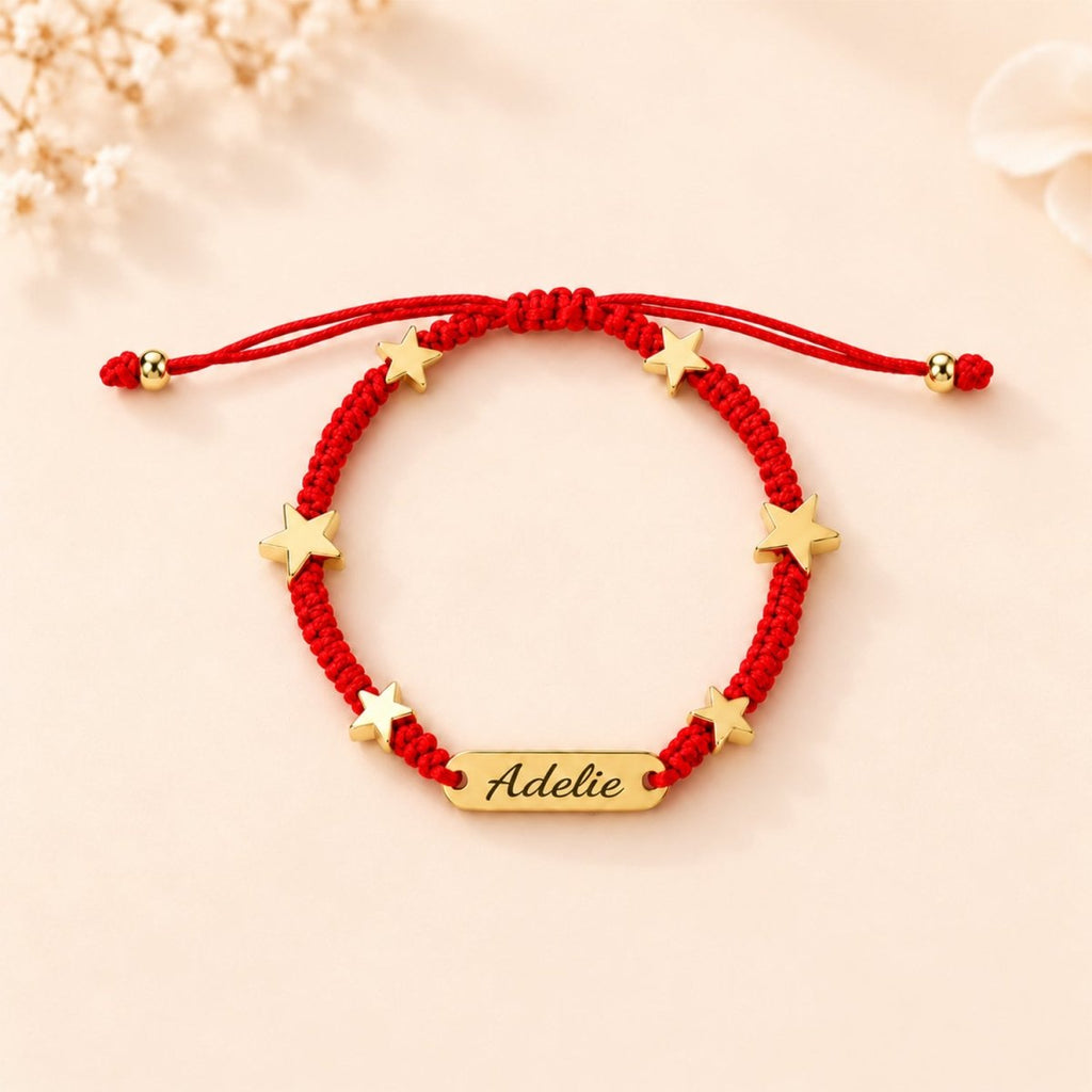 Customized Name Anklet with Colorful Braided Cord & Charm - Glaxias