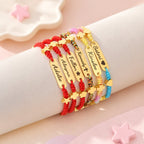 Customized Name Anklet with Colorful Braided Cord & Charm - Glaxias