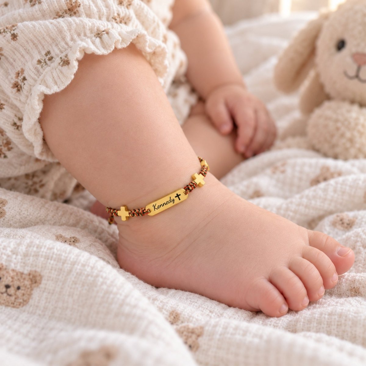Customized Name Anklet with Colorful Braided Cord & Charm - Glaxias