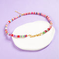 Customized Name Children's Colored Clay Necklace - Glaxias