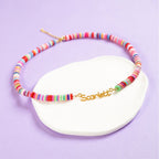 Customized Name Children's Colored Clay Necklace - Glaxias