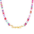 Customized Name Children's Colored Clay Necklace - Glaxias