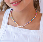 Customized Name Children's Colored Clay Necklace - Glaxias