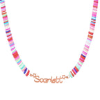 Customized Name Children's Colored Clay Necklace - Glaxias