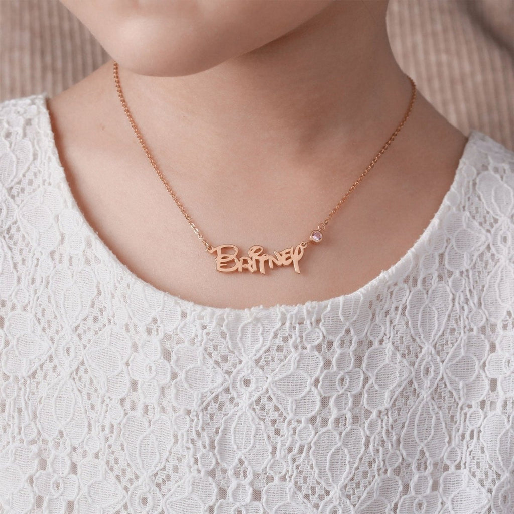 Customized Princess Name Birthstone Necklace - Glaxias