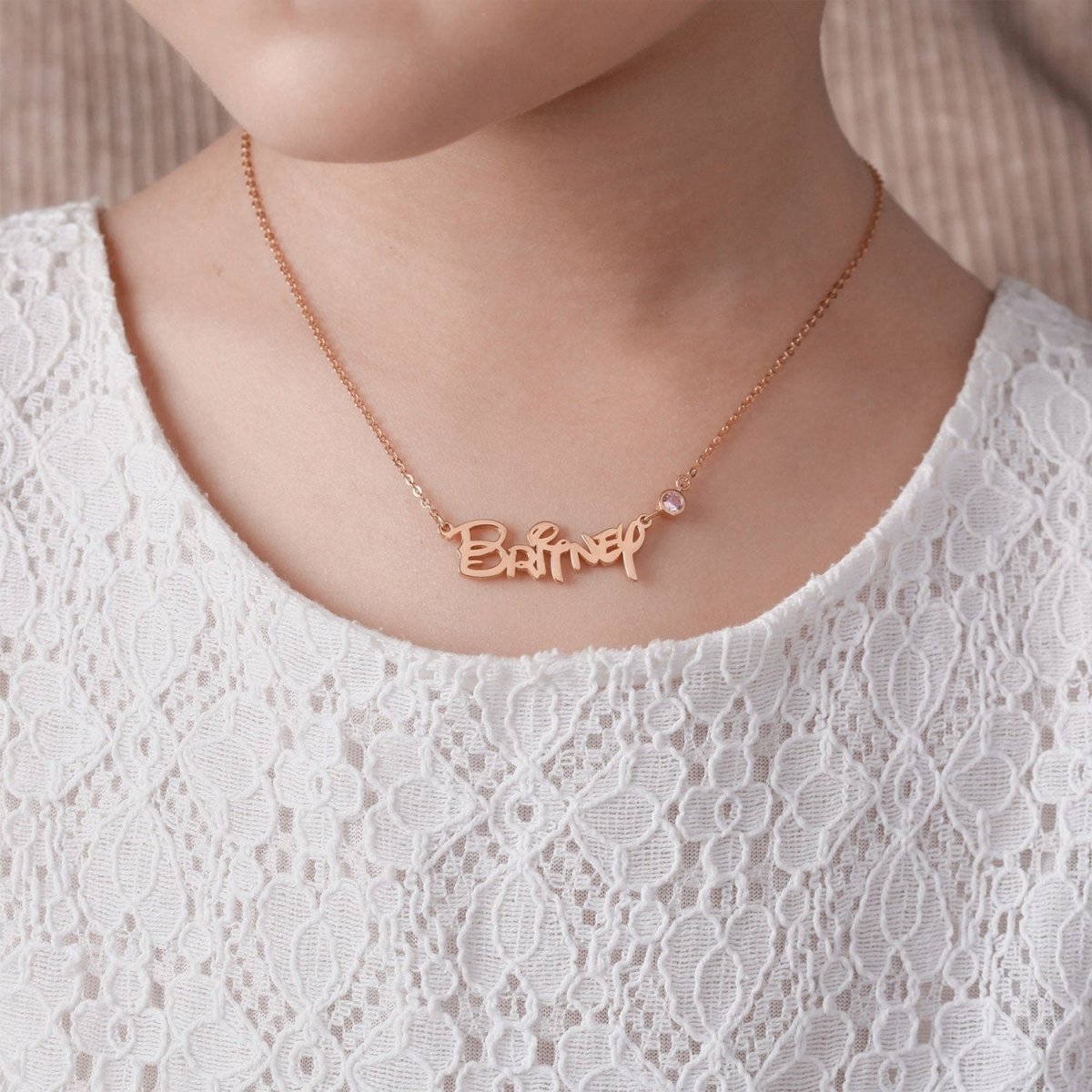 Customized Princess Name Birthstone Necklace - Glaxias