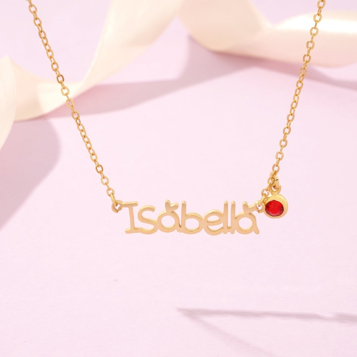 Customized Princess Name Birthstone Necklace - Glaxias